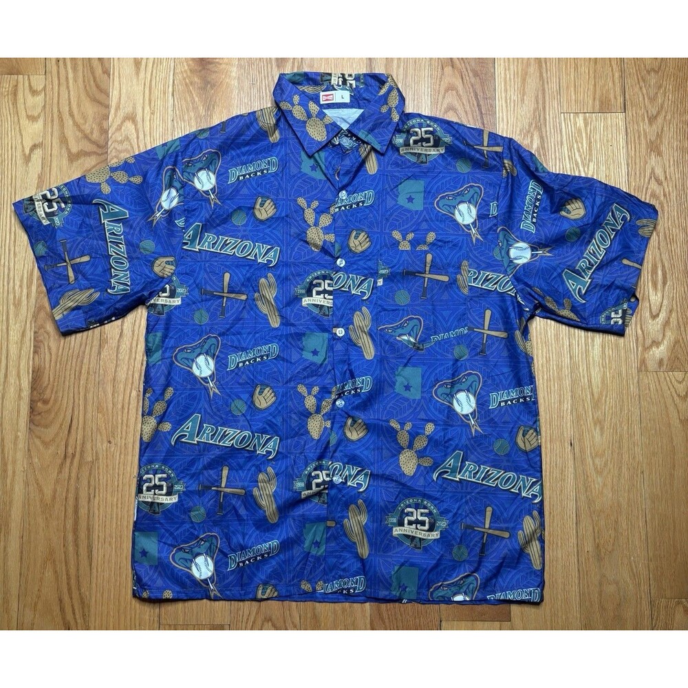 Arizona Diamondbacks Men's Large 25th Anniversary Hawaiian Button Shirt MLB
